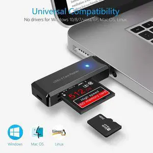 USB3.0 Card Reader Micro SD HC XC TF MIMC RSMMC Memory Card Writer View Adapter Dongle for Computer Laptop Memory Extender