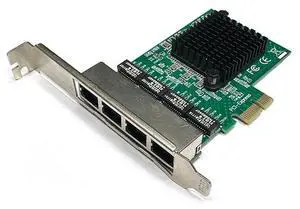 4 Port RJ45 1000Mbps Lan Network Card High Speed Remote Wake Control PCIE X1 Ethernet Adapter PC Cat5 UTP Cable Converter