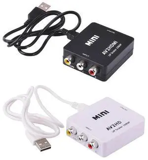 AV to HDMI-compatible Converter HD 1080P RCA to CVBS Audio Video Adapter Set Top Box TV Monitor for PS2 PS3 DVD USB Connector
