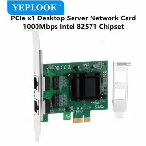 PCIe 1x Dual Port RJ45 Gigabit Network Lan Card 10/100/1000Mbps Ethernet Controller forIntel 82571 Chipset for Desktop Server