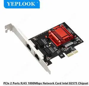 PCI-E x1 Dual RJ45 10/100/1000Mbps Gigabit Network Card Ethernet Lan Adapter forIntel 82575/82576 Chipset for PC Desktop Server