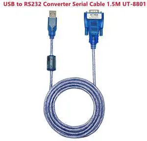 Industrial Grade USB2.0 to RS232 Serial Cable Male COM DB9 9Pin Converter with ESD Protection FTDI FT232 Chip 1.5M UTEK UT-8801