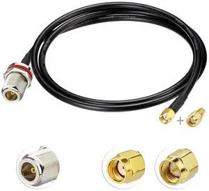 N Female to RP-SMA Male 20ft RG58 Low Loss Extension Cable for WiFi 4G LTE LoRa Antenna Nebra RAK Bobcat