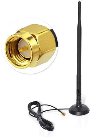 9dBi 2.4GHz Wide Band Omni Directional Wireless Signal Booster - SMA Male to Female GSM 3G 4G LTE WiFi Antenna Booster