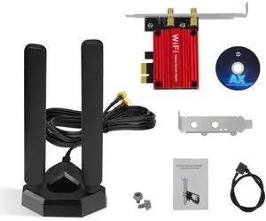 WiFi 6E PCIe Card for Desktop PC,AX210 Tri Band WiFi Wireless Adapter with WiFi 6E Antenna, Bluetooth 5.3