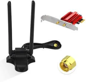 WiFi 6E PCIe Card for Desktop PC,AX210 Tri Band WiFi Wireless Adapter with WiFi 6E Antenna,Bluetooth 5.3,OFDMA&MU-MIMO