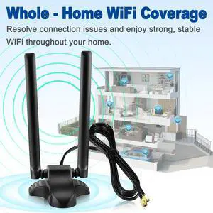 3dbi 2.4GHz 5GHz Dual Band WiFi Antenna RP-SMA 2m/6.5feet for Wireless Network Router Hotspots, Monkey King Game PC