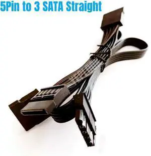 ForCooler Master MWE GOLD V2 Power, 5Pin to 3x SATA HDD SSD Power Cable for 550W 650W 750W 850W 1050W 1250W MPE Modular Powers