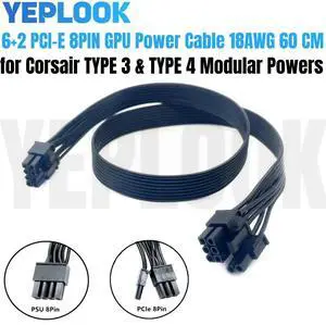 ForCorsair CX-M PSUs, 6+2 PCI-E 8Pin GPU Modular Power Cable for CX850M, CX750M, CX650M, CX600M, CX550M, CX500M, CX450M, CX430M