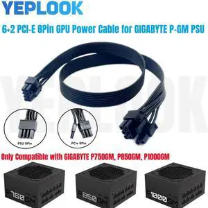 ForGigabyte P-GM PSU, PCI-E 8Pin 6+2 GPU Power Cable ForGigabyte P750GM 750W, P850GM 850W, P1000GM 1000W Modular Power, 60 CM