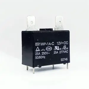 10pcs Relay 891WP-1A-C-12VDC 891WP-1A-C-24VDC 891WP-1A-C 12V 24V 25A 4PIN (Size : 12v 5pcs)