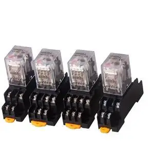 10 PCS Small Intermediate Relay AC 6V-380V DC 6V-220V with Base Switch HH52/53/54P HH62/63/64P 2 Open 2 Closed/3 Open 3 Closed (Color : 12V, Size : HH52P AC (10PCS))