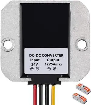 24V Step Down to 12V 5A10A 60W 120W Converter DC-DC Power Converter Waterproof Module for Golf Cart Club Car(F24V to 12V5A)