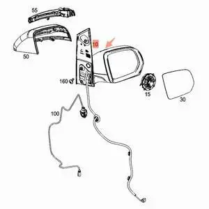 Parts# A44881001009051 44881001009051 Reverse Mirror Assembly 1pc/Pack
