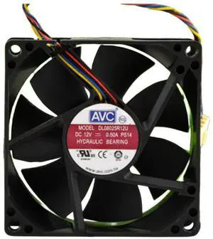 DL08025R12U 12V 0.50A 8025 Cooling Fan 80X80X25MM 4-Wire