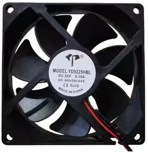 YD9225HBL 24V 0.30A 9025 Cooling Fan 90X90X25MM 2-Wire