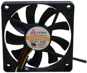 FD127010MB-H 12V 0.20A 7010 Cooling Fan, 70X70X10MM 3-Wire