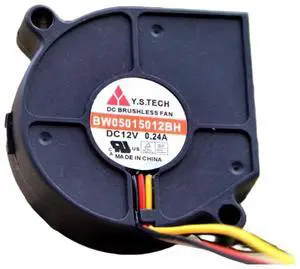 FD246025HB 12V 0.24A 5015 Cooling Fan, 50X50X15MM 3-Wire