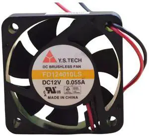 FD124010LS 12V 0.055A 4010 Cooling Fan, 40X40X10MM 2-Wire
