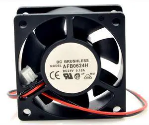 AFB0624H DC24V 0.12A 2.64W 4250RPM 60X60X25mm 2-Wire Cooling Fan 6020mm AFB0624H DC24V 0.12A 2.64W 4250RPM 60X60X25mm 2-Wire Cooling Fan 6020mm