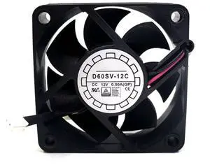 D60SV-12C DC12V 0.50A 60X60X20mm 2-Wire Cooling Fan