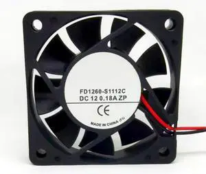 FD1260-S1112C DC12V 0.18A 60X60X15mm 2-Wire Cooling Fan