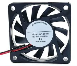 DFH6010S DC12V 0.23A 60X60X10mm 2-Wire Cooling Fan 6010mm