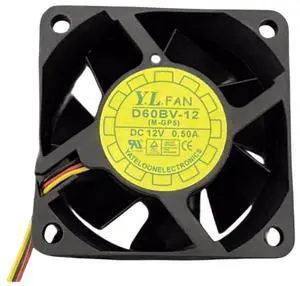 D60BV-12 12V 0.50A 6025 Cooling Fan 60X60X25MM 3-Wire