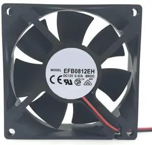EFB0812EH DC 12V 0.42A 52.02CFM 80X80X25MM 2-Wire Cooling Fan