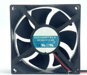 for KDE2408PTS3-6 24V 2.4W 80X80X25MM 2-Wire Cooling Fan