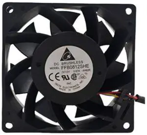 for FFB0812SHE 12V 0.87A 80X80X38MM 3-wire cooling fan