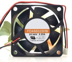for FD486025HB 48V 0.09A 2.4W 25CFM 60X60X25MM 2-Wire Cooling Fan