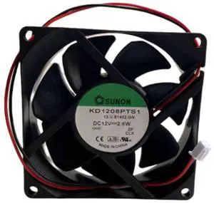 for KD1208PTS1 12V 2.6W 80X80X25MM 2-wire cooling fan