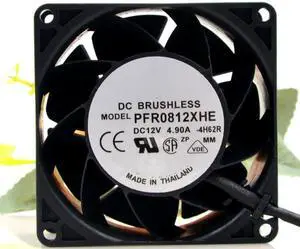 for PFR0812XHE 12V 4.9A 13800RPM 140CFM 80X80X38MM 4-Wire Cooling Fan