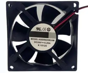 for AGE08025B24M 24V 0.20A 80X80X25MM 2-Wire Cooling Fan