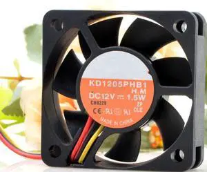 for KD1205PHB1 12V 1.5W 6500RPM 50X50X15MM 3-Wire Cooling Fan