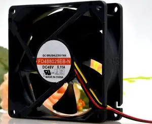 for FD488025EB-N 48V 0.11A 5.28W 3700RPM 48.5CFM 39.5DBA 80X80X25MM 3-Wire Cooling Fan