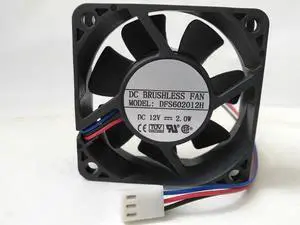 for 6020 DFS602012H DC12V 2.0W 2-Wire 3-Wire 6CM Cooling Fan