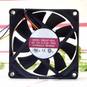 for DSSC0715R2L 12V 0.3A 7015 7cm CPU Fan PWM Temperature Control Heat Sink, 4, black