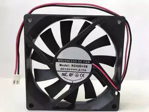 for 8015 RDH8015B DC12V 0.17A 2-Wire 80 * 15MM Power Supply Chassis Fan, black