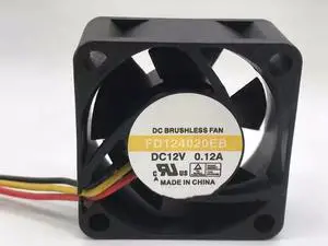 for 4020 FD124020EB DC12V 0.12A Ultra Durable Dual Ball 4CM Cooling Fan