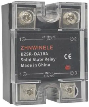 Single Phase Solid State Relay 10A SSR-10DA to AC Input 3-32VDC Output 24-480VAC Solid State Module Single Phase Solid State Relay 10A SSR-10DA to AC Input 3-32VDC Output 24-480VAC Solid State Module