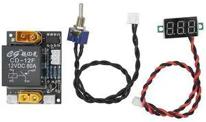 Excavator 12/24V 80A Power Switch Module With Voltage Display For RC 1/12 Hydraulic Excavator Bulldozer Dump Truck Upgrade Parts Excavator 12/24V 80A Power Switch Module With Voltage Display For RC 1/12 Hydraulic Excavator Bulldozer Dump Truck Upgrade Parts
