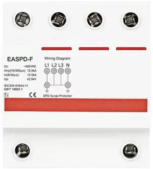 T1 SPD Surge Protector Switch Type for AC Power 12.5KA 15KA 25KA House Protective Low-Voltage Arrester Device 420VAC T1 SPD Surge Protector Switch Type for AC Power 12.5KA 15KA 25KA House Protective Low-Voltage Arrester Device 420VAC