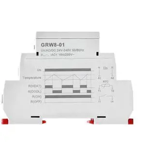 GRW8 Din Rail Temperature Control Relay 16A Wide Range Voltage AC/DC24-240V with Waterproof Sensor (Size : GRW8-01 5m Sensor) GRW8 Din Rail Temperature Control Relay 16A Wide Range Voltage AC/DC24-240V with Waterproof Sensor (Size : GRW8-01 5m Sensor)