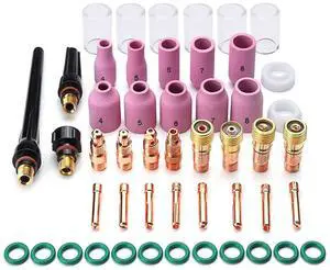 49Pcs TIG Accessories Kit Stubby Gases Lens Heat- Glass Cup Alumina Nozzle Set for WP-17 18 26 49Pcs TIG Accessories Kit Stubby Gases Lens Heat- Glass Cup Alumina Nozzle Set for WP-17 18 26