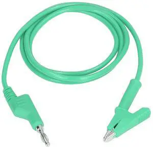 Brass Construction with Silicone Sheath - 10mm Jaw Opening - J.70035-1 Clip Test Lead with 4mm Banana Plug - for Electrical Testing and Voltage Testers - Green (Green) Brass Construction with Silicone Sheath - 10mm Jaw Opening - J.70035-1 Clip Test Lead with 4mm Banana Plug - for Electrical Testing and Voltage Testers - Green (Green)