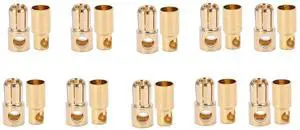 Gold Plated Copper Male and Female Battery Connectors - 10 Sets 6mm Banana Plug Set - Electronic Test Accessories for Signal Transmission, 10 Pairs. Gold Plated Copper Male and Female Battery Connectors - 10 Sets 6mm Banana Plug Set - Electronic Test Accessories for Signal Transmission, 10 Pairs.