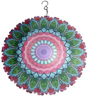 Weatherproof Mandala Wind Spinner, Hanging Metal Art for Outdoor Garden Décor, Balcony, Patio, 13 X 13 in Multicolor Stainless Steel Decorative Ornament Weatherproof Mandala Wind Spinner, Hanging Metal Art for Outdoor Garden Décor, Balcony, Patio, 13 X 13 in Multicolor Stainless Steel Decorative Ornament