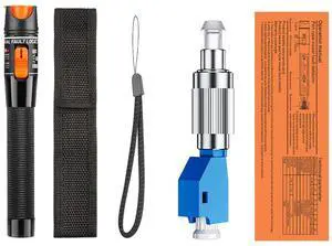Fibre Optic Pen Visual Fault Locator 30MW 650nm with Male to LC Female Adapter Aluminium Alloy Housing for Fibre Break Detection and Splice Testing Fibre Optic Pen Visual Fault Locator 30MW 650nm with Male to LC Female Adapter Aluminium Alloy Housing for Fibre Break Detection and Splice Testing